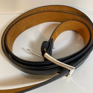 Lejon Glove Tanned Leather Dignitary Black Belts Silver Buckle Size 52”